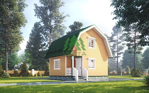 Каркасный дом 63 м² с террасой